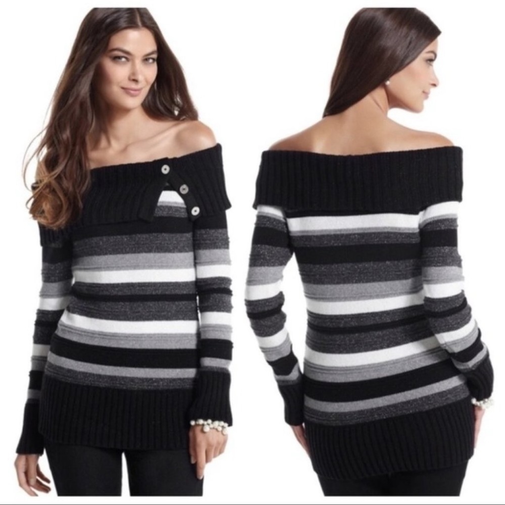 🌼3/$30🌼 WHBM Stripe Shimmer Sweater Small